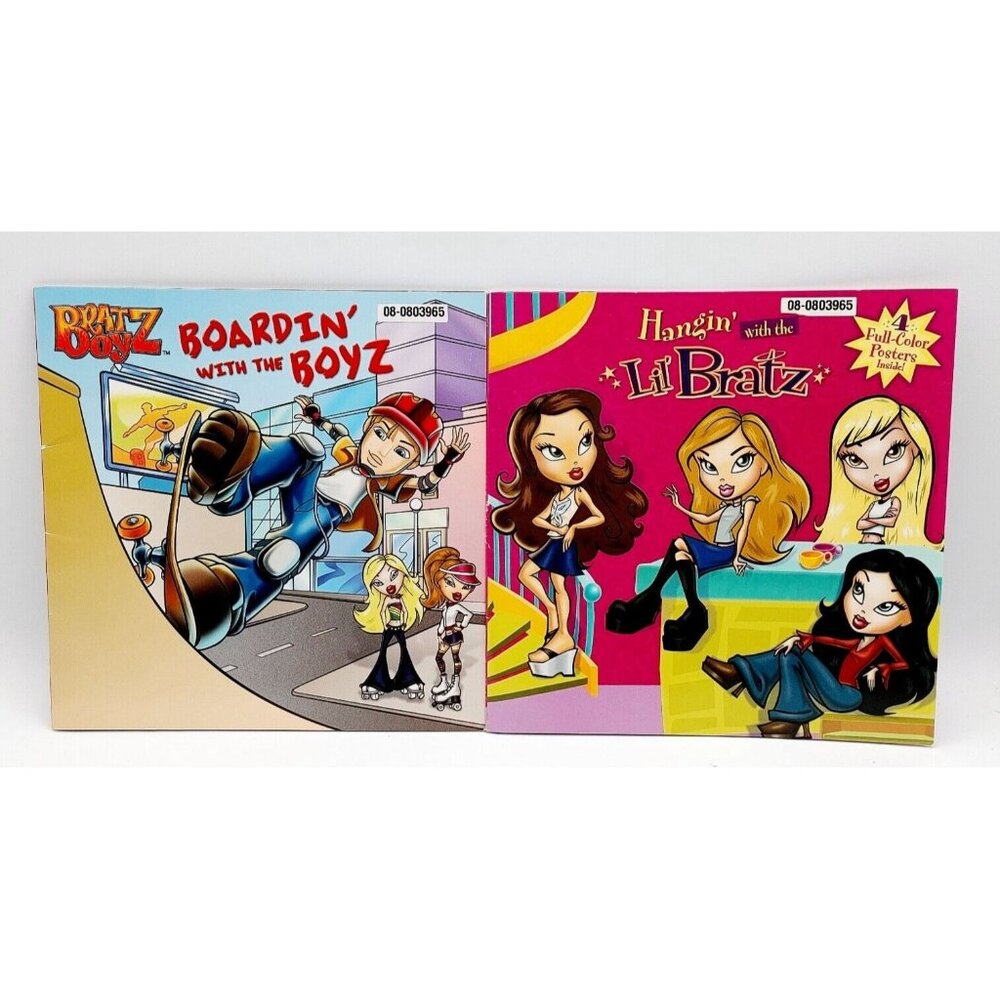 2004 Lil BRATZ Book (with 4 Posters) & Boy Bratz Doll Books Vintage